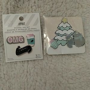 Pusheen and coffee pins